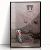 Large abstract wall art depicting Ethiopian scenery in muted earth tones on a framed acrylic.