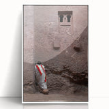 Large art print of an Ethiopian landscape in muted earth tones on a framed acrylic, suitable for modern art wall decor.