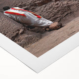 Art deco poster featuring an Ethiopian landscape on rolled canvas, suitable for dining room wall art.