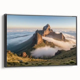 Black and white framed canvas featuring a Kenyan landscape, ideal for bedroom wall decor.