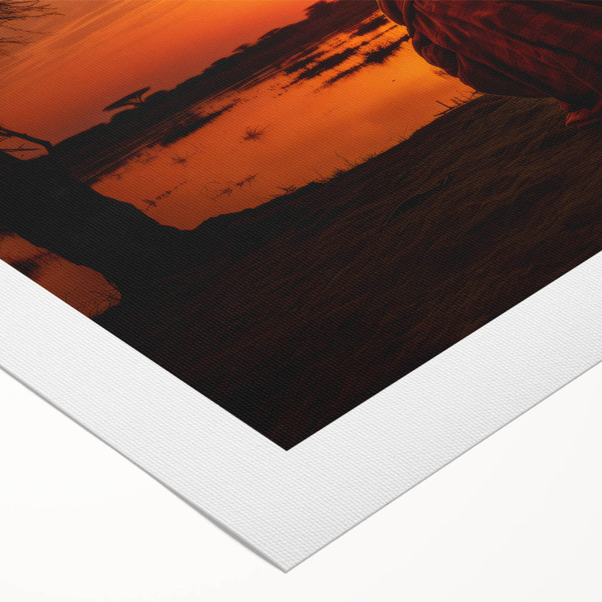 Art deco poster depicting a Mali scenery in muted earth tones on rolled canvas, ideal for dining room wall art.
