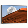 Black and white framed canvas of a Namibian landscape, ideal for bedroom wall art.