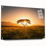 Acrylic print of a large abstract depiction of the South African landscape, in earth tones.