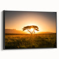 Black and white landscape art painting of a South African scenery on framed canvas, ideal for bedroom decor.