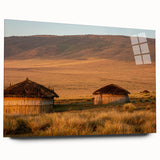 Acrylic print of a Tanzanian landscape in muted earth tones, ideal for bedroom or dining room art.