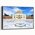 Black and white landscape art painting of Tunisia on framed canvas, ideal for bedroom wall decor.