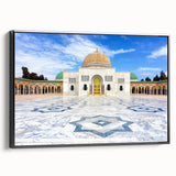 Black and white landscape art painting of Tunisia on framed canvas, ideal for bedroom wall decor.
