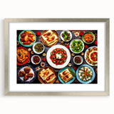 Textured abstract art print depicting abstract scenery in muted earth tones on a framed canvas, suitable for bedroom decor.