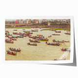 Extra large rolled print of Bangladesh scenery with vibrant green and blue tones, ideal for dining room wall art.