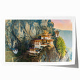 Extra large rolled print of Bhutan scenery with vibrant green and blue tones, ideal for dining room wall art.