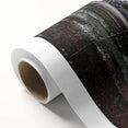 Art deco poster of a Cambodian landscape in muted earth tones on rolled canvas, ideal for nursery wall art.
