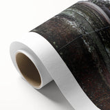 Art deco poster of a Cambodian landscape in muted earth tones on rolled canvas, ideal for nursery wall art.