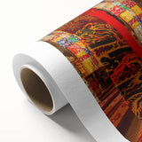 Art deco poster of Tibet scenery in soft pastel shades on rolled canvas, suitable for nursery wall art.