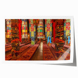 Extra large rolled print of Tibet scenery in muted earth tones, ideal for art wall dining room.