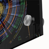 Large abstract wall art featuring mid-century modernist style with muted earth tones on acrylic glass.