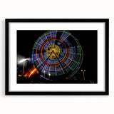 Extra large abstract art print depicting colorful, textured scenery, framed in black, ideal for living room decor.