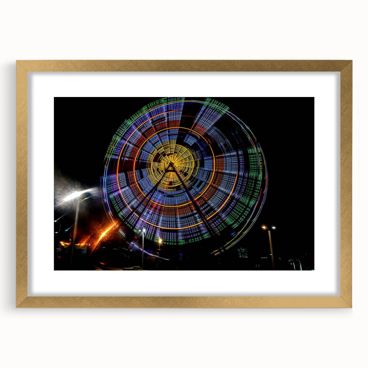 Extra large abstract art print featuring textured scenery of a Georgian landscape in gold frame, ideal for living room decor.