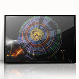 Large abstract wall art depicting an Asian Georgian landscape in muted earth tones on a framed acrylic.