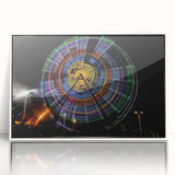 Art deco poster featuring a stylized Georgia landscape with muted earth tones on a white framed acrylic.