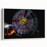 Vintage poster art of a colorful Asian landscape on a large framed canvas, ideal for living room decor.