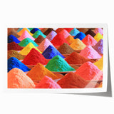 Extra large rolled print depicting vibrant floral scenery from India, ideal for dining room wall art.