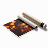Extra large rolled print of Kyoto scenery with soft pink cherry blossoms and tranquil river.