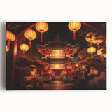 Black and white large art print of Kyoto scenery on stretched canvas, ideal for kitchen wall art.