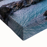 Black and white landscape art painting of a serene Korean scenery on large stretched canvas, suitable for bedroom wall decor.