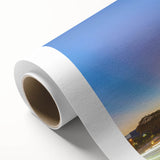 Art deco poster of Laos scenery in muted earth tones on rolled canvas, ideal for nursery wall art.