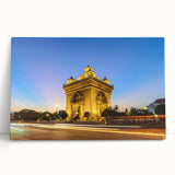 Black and white photograph of a tranquil Laos scenery on large stretched canvas, ideal for kitchen wall art.