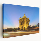 Lush green landscape of Laos on stretched canvas, ideal for kitchen wall art.