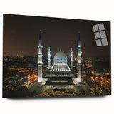 Large abstract wall art depicting a Malaysian landscape in muted earth tones on acrylic glass.