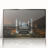 Mid-century modernist art depicting a Malaysian landscape in muted earth tones on a framed acrylic print.