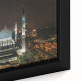 Extra large framed canvas featuring a textured, colorful Malaysian landscape on a black background.