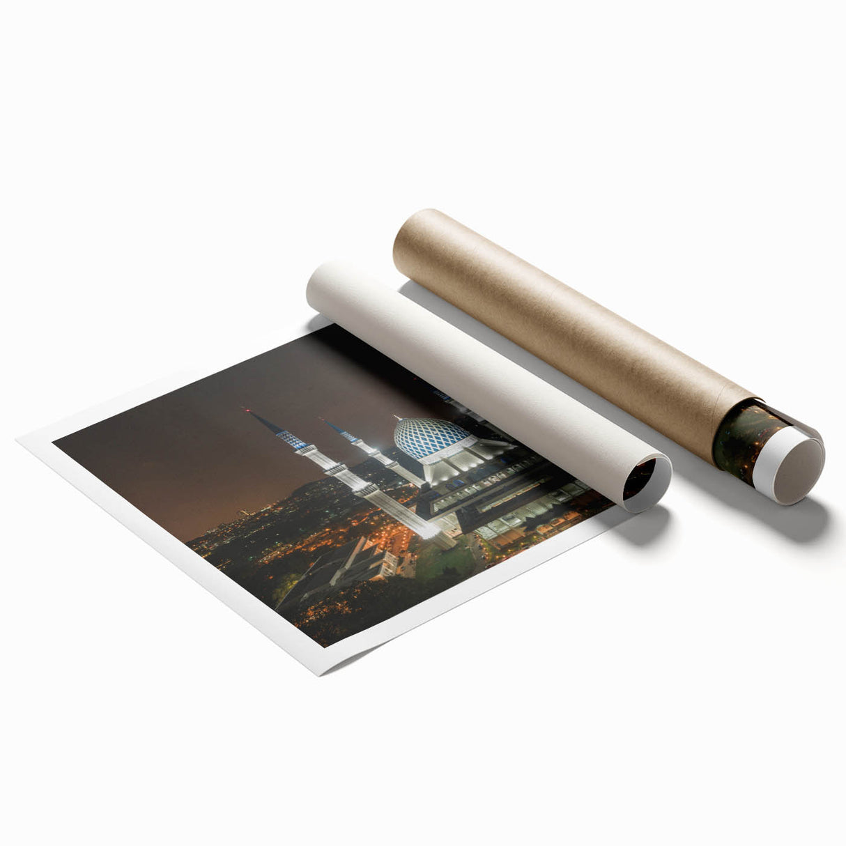 Extra large rolled print of a Malaysian landscape with vibrant greenery and floral elements.
