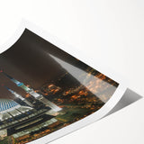 Extra large wall art featuring line art flowers in black on white, rolled print, ideal for large living room decor.