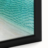 Framed canvas featuring a close-up view of Maldivian scenery in black with textured, colorful accents.