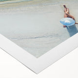 Art deco poster of Maldives scenery in pastel shades on rolled canvas, suitable for dining room wall art.