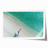 Extra large rolled print of a Maldivian scenery with vibrant shades of blue and green, ideal for art wall dining room.