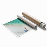 Extra large rolled print of Maldives scenery with vibrant blue and green tones, ideal for classy bathroom wall art.