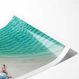 Extra large wall art featuring line art flowers in muted green and white tones on a rolled print.