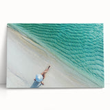 Black and white photograph of the Maldives on stretched canvas, ideal for kitchen wall art or bedroom ambiance.