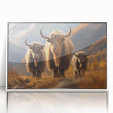 Framed acrylic print of a serene Nepalese landscape in soft pastel hues, ideal for modern art wall decor.