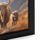 Extra large framed canvas featuring a textured, colorful depiction of a Nepalese landscape, ideal for living room decor.