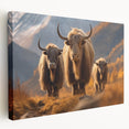 Large art depicting a tranquil Nepalese landscape on stretched canvas, with muted earth tones, ideal for kitchen wall art.