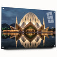 Large abstract wall art depicting a serene Pakistani landscape in soft earth tones on acrylic glass.