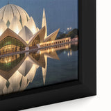 Extra large framed canvas featuring a textured depiction of a Pakistani landscape in black with colorful accents.