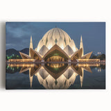 Large black and white stretched canvas featuring a scenic view of a Pakistani landscape, ideal for kitchen wall art.
