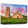 Large abstract wall art depicting a serene Philippines scenery in muted earth tones on acrylic glass.