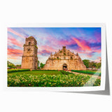 Rolled print of a Philippine landscape featuring lush greenery and floral elements in soft earth tones.